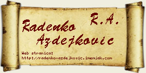 Radenko Azdejković vizit kartica